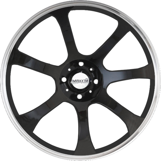 KN67D04405 - Maxxim Knight 16X7 4X114.3 / 4X100 40mm Gloss Black With Machined Lip - Maxxim Wheels Canada