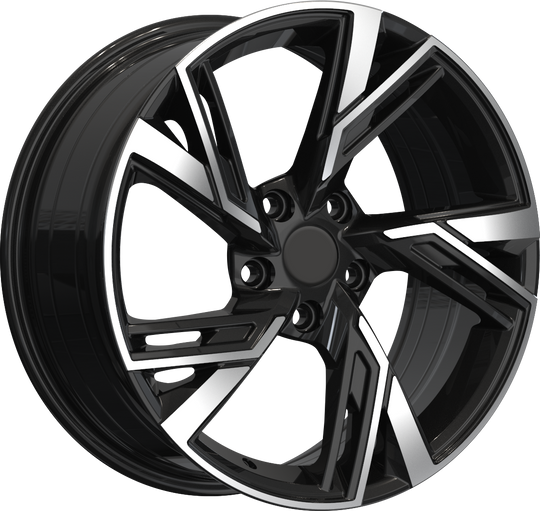 RW150037 - YKW Replicas AR12 18X8 5X114.3 ET 35mm Gloss Black Machined - YKW Replicas Wheels Canada
