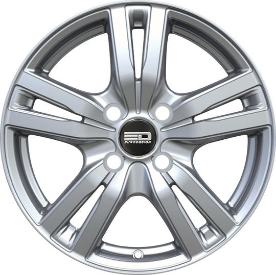 OTT1770EFS4B3867HS - Euro Design Ottano - EFS 17X7 4X100 / 4X114.3 38mm Hyper Silver - Euro Design Wheels Canada