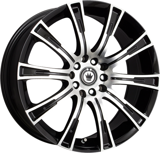 CW67T20355 - Konig Crown 16X7.5 5X112 / 5X120.65 35mm Gloss Black With Machined Face - Konig Wheels Canada