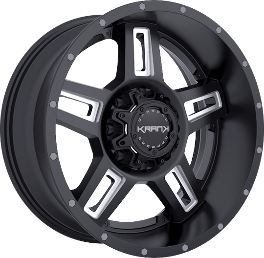 K1221063539N24GBML - Krank Offroad Hammer 20X10 6X135 / 6X139.7 -24mm Gloss Black Milled - Krank Offroad Wheels Canada
