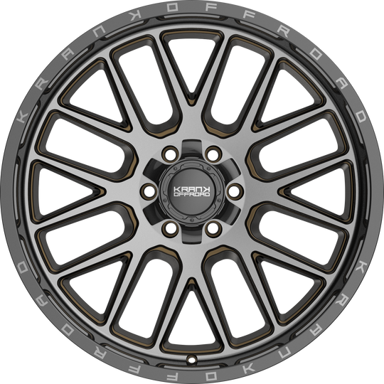 K10221063539N18DTB - Krank Offroad Fuse 22X10 6X135 / 6X139.7 -18mm Bronze Dark Tint With Gloss Black Barrel - Krank Offroad Wheels Canada