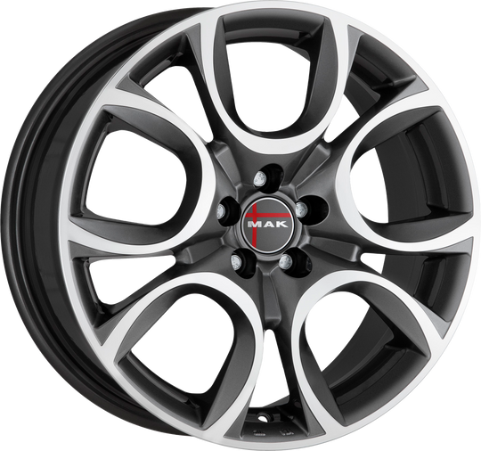 F7070ONQM35AX - MAK Torino W 17X7 4X98 ET 35MM Gunmetal With Mirror Face - MAK Wheels Canada