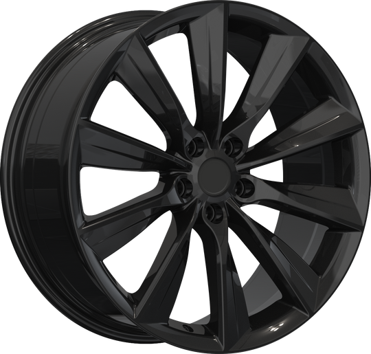 RW150022 - YKW Replicas TS1 19X9.5 5X114.3 ET 35MM Gloss Black - YKW Replicas Wheels Canada