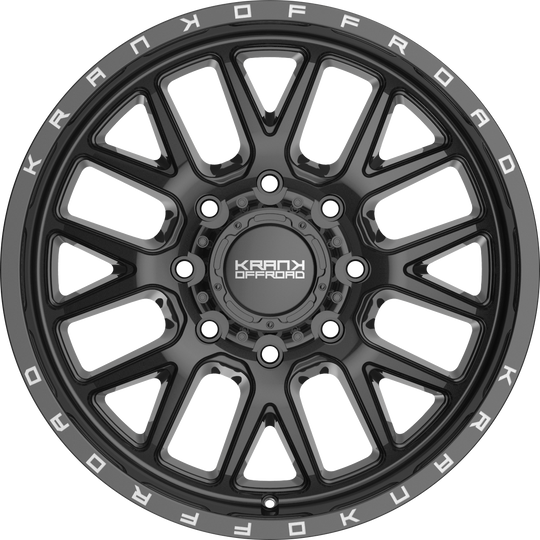 K10209818P18GB - Krank Offroad Fuse 20X9 8X180 ET 18MM Gloss Black - Krank Offroad Wheels Canada