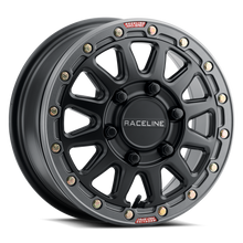 Load image into Gallery viewer, A14BG-51060+25 - Raceline A14BG Alpha 15X10 6X139.7 25mm Black with Gunmetal Ring - Raceline Wheels Canada