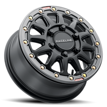 Load image into Gallery viewer, A14BG-77056+25 - Raceline A14BG Alpha 17X7 4X156 25mm Black with Gunmetal Ring - Raceline Wheels Canada