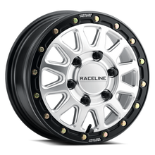 Charger l'image dans la galerie, A14SB-51060+25 - Raceline A14SB Alpha 15X10 6X139.7 25mm Hyper Silver with Black Outer Ring - Raceline Wheels Canada