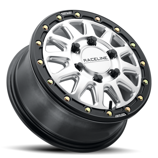 A14SB-77012+40 - Raceline A14SB Alpha 17X7 5X114.3 40mm Hyper Silver with Black Outer Ring - Raceline Wheels Canada