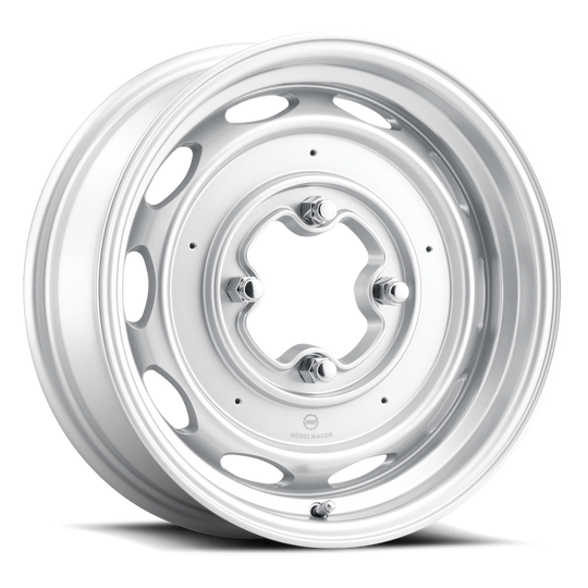 MW-430S-55530+20 - Mobelwagen 430S Interceptor 15X5.5 4X130 20mm Satin Silver - Mobelwagen Wheels Canada