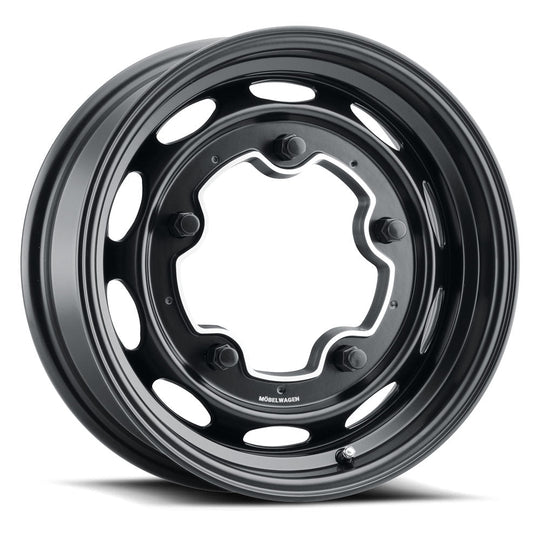 MW-520B-55520+20 - Mobelwagen 520B Interceptor 15X5.5 5X205 20mm Satin Black - Mobelwagen Wheels Canada