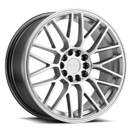 1775VDR385D04S72 - Ruff Overdrive 17X7.5 5X114.3 / 5X100 38mm Hyper Silver - Ruff Wheels Canada
