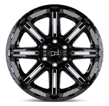 Load image into Gallery viewer, 2012RPG-48165B25 - Black Rhino Rampage 20X12 8X165.1 -44 mm Gloss Black W/ Mirror Cut Face &amp; Translucent Clear - Black Rhino Wheels Canada