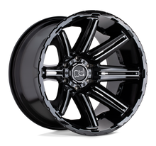 Load image into Gallery viewer, 2012RPG-48165B25 - Black Rhino Rampage 20X12 8X165.1 -44 mm Gloss Black W/ Mirror Cut Face &amp; Translucent Clear - Black Rhino Wheels Canada