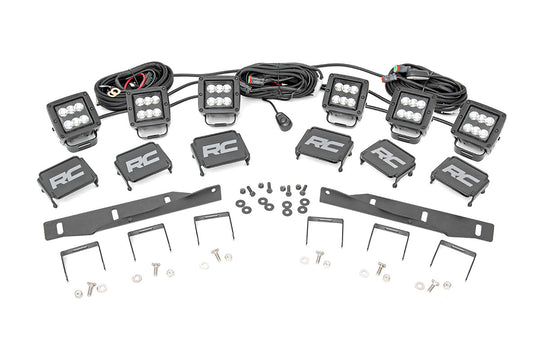 70700 LED Light - Fog Mount - Triple 2" Black Pair - Ford Raptor (17-20) Rough Country Canada