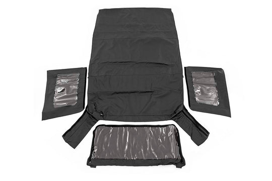 RC85130.35 Soft Top - Replacement - Black - 4 Door - Jeep Wrangler JK (07-09) Rough Country Canada