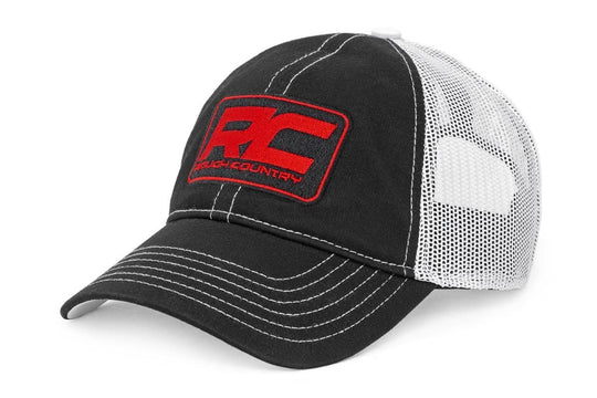 84125 Rough Country Hat - White Mesh - Rough Country Patch - Black/Red Rough Country Canada