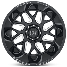 Load image into Gallery viewer, 2214RPR-68180B25 - Black Rhino Reaper 22X14 8X180 -76 mm Gloss Black &amp; Milled - Black Rhino Wheels Canada