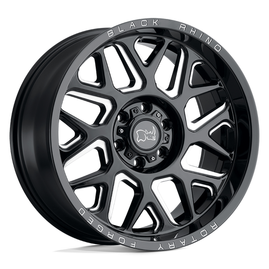 2015RPR-48180B25 - Black Rhino Reaper 20X11.5 8X180 -44 mm Gloss Black & Milled - Black Rhino Wheels Canada