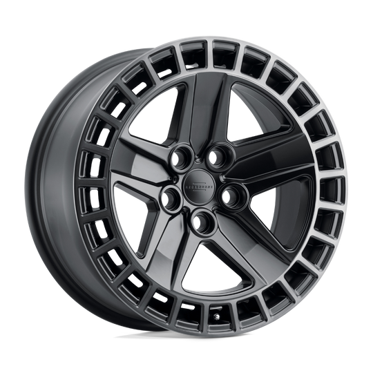 2085ASN255120B72 - Redbourne Alston 20X8.5 5X120  25mm Matte Black W/ Machined Dark Tint Lip - Redbourne Wheels Canada