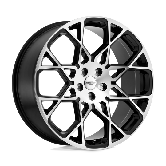 2210RDE375120F72 - Redbourne Meridian 22X10 5X120  37mm Gloss Black W/ Mirror Cut Face - Redbourne Wheels Canada
