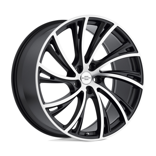 2210RDB375120F72L - Redbourne Noble 22X10 5X120  37mm Matte Black W/ Matte Machined Face - Redbourne Wheels Canada