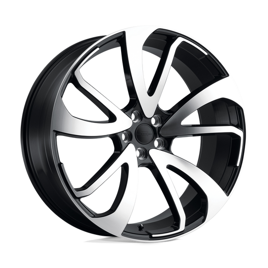 2205VCT325120F72R - Redbourne Vincent 22X10.5 5X120  32mm Gloss Black W/ Mirror Cut Face - Directional - Redbourne Wheels Canada