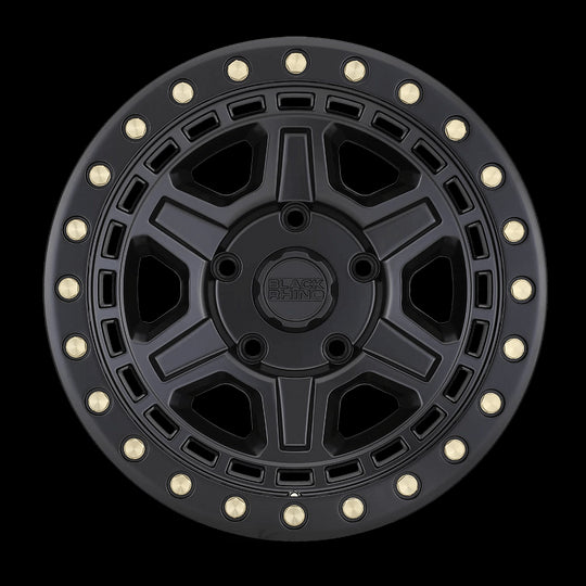 1790REN-26140M12 - Black Rhino Reno 17X9 6X139.7 -12 mm Matte Black W/ Brass Bolts - Black Rhino Wheels Canada