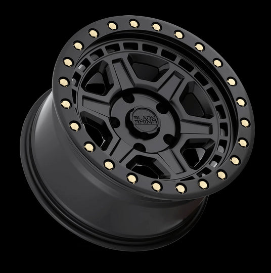 1790REN-26140M12 - Black Rhino Reno 17X9 6X139.7 -12 mm Matte Black W/ Brass Bolts - Black Rhino Wheels Canada