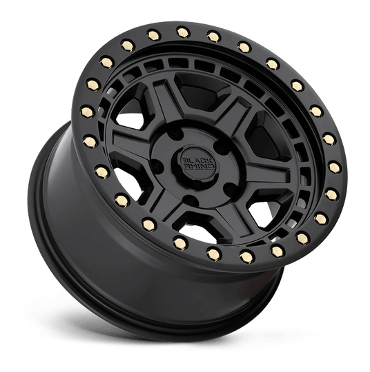 1785REN-85114M71 - Black Rhino Reno 17X8.5 5X114.3 -38 mm Matte Black W/ Brass Bolts - Black Rhino Wheels Canada