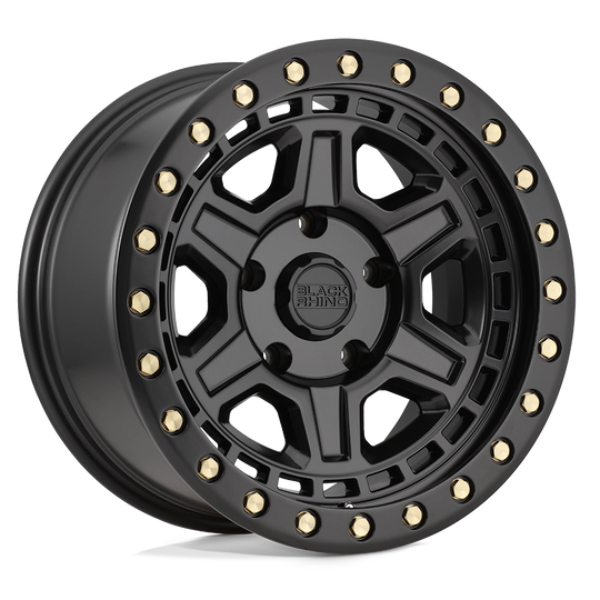 1790REN005140M78 - Black Rhino Reno 17X9 5X139.7  0mm Matte Black W/ Brass Bolts - Black Rhino Wheels Canada