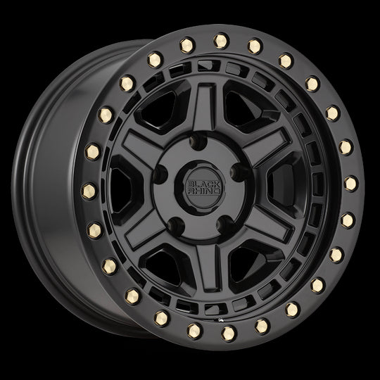 1790REN005140M78 - Black Rhino Reno 17X9 5X139.7  0mm Matte Black W/ Brass Bolts - Black Rhino Wheels Canada