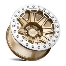 Load image into Gallery viewer, 1785RFT-88165L25 - Black Rhino Rift Beadlock 17X8.5 8X165.1 -38 mm Matte Gold W/ Machined Ring - Black Rhino Wheels Canada