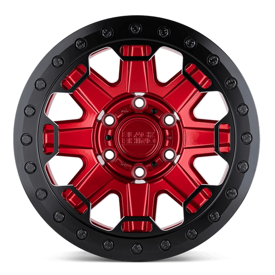 1785RFT006135R87 - Black Rhino Rift Beadlock 17X8.5 6X135  0mm Candy Red W/ Black Ring - Black Rhino Wheels Canada