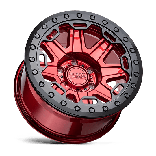 1785RFT-88170R25 - Black Rhino Rift Beadlock 17X8.5 8X170 -38 mm Candy Red W/ Black Ring - Black Rhino Wheels Canada