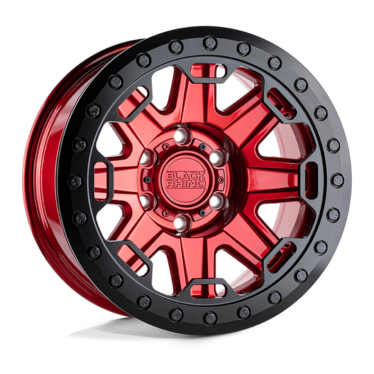 1785RFT-06140R12 - Black Rhino Rift Beadlock 17X8.5 6X139.7 -30 mm Candy Red W/ Black Ring - Black Rhino Wheels Canada