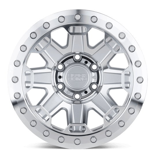 1785RFT-88165S25 - Black Rhino Rift Beadlock 17X8.5 8X165.1 -38 mm Silver W/ Mirror Face & Machined Ring - Black Rhino Wheels Canada