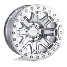 Load image into Gallery viewer, 1785RFT006140S12 - Black Rhino Rift Beadlock 17X8.5 6X139.7  0mm Silver W/ Mirror Face &amp; Machined Ring - Black Rhino Wheels Canada