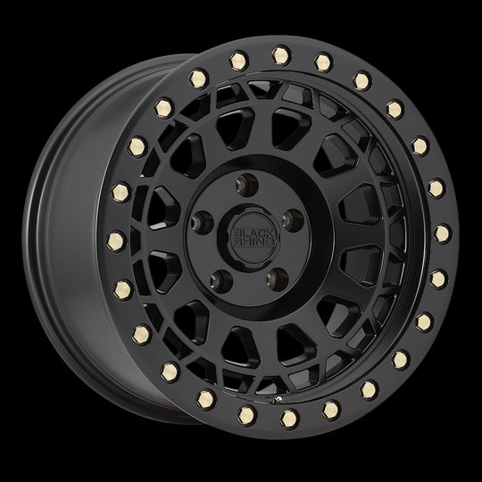 2095PRM-85127M71 - Black Rhino Primm 20X9.5 5X127 -18 mm Matte Black W/ Brass Bolts - Black Rhino Wheels Canada