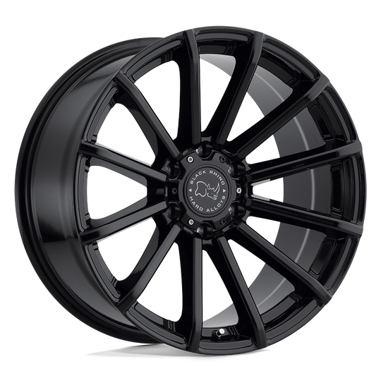 2095RTU126135B87 - Black Rhino Rotorua 20X9.5 6X135  12mm Gloss Black - Black Rhino Wheels Canada