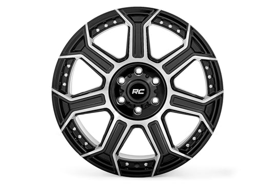 89201017 Rough Country 89 Series Wheel - One-Piece - Black Machined Gun Metal - 20x10 - 6x135 - -19mm Rough Country Canada