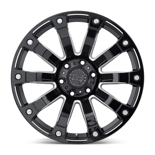 1790SLK005140B78 - Black Rhino Selkirk 17X9 5X139.7  0mm Gloss Black Milled - Black Rhino Wheels Canada