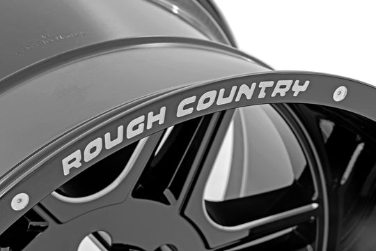 92201217 Rough Country 92 Series Wheel - Machined One-Piece - Gloss Black - 20x12 - 6x135 - -44mm Rough Country Canada