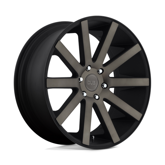 S121240084+20 - DUB S121 Shot Calla 24X10 6X139.7  20mm Matte Black Double Dark Tint - DUB Wheels Canada