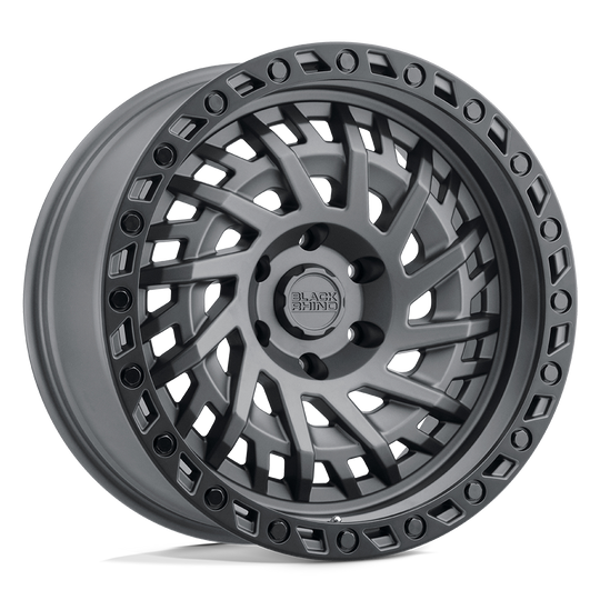1790SHD006140G12 - Black Rhino Shredder 17X9 6X139.7  0mm Matte Gunmetal W/ Black Ring - Black Rhino Wheels Canada