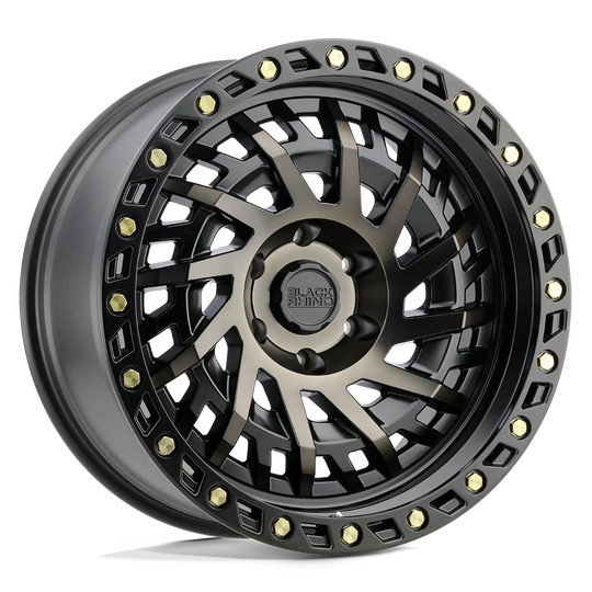 1790SHD-85114M71 - Black Rhino Shredder 17X9 5X114.3 -18 mm Matte Black W/ Machined Dark Tint - Black Rhino Wheels Canada