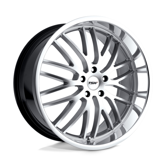 1995SNT205120S76 - TSW Snetterton 19X9.5 5X120  20mm Hyper Silver W/ Mirror Cut Lip - TSW Wheels Canada