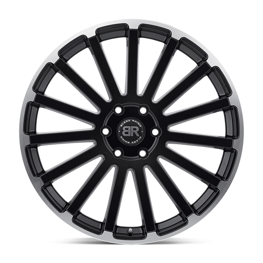 2090SPR406114F76 - Black Rhino Spear 20X9 6X114.3  40mm Matte Black W/ Matte Machined Edge - Black Rhino Wheels Canada