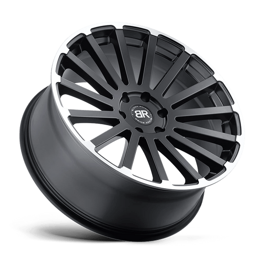 2090SPR406114F76 - Black Rhino Spear 20X9 6X114.3  40mm Matte Black W/ Matte Machined Edge - Black Rhino Wheels Canada