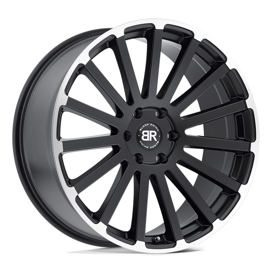 2410SPR255140F78 - Black Rhino Spear 24X10 5X139.7  25mm Matte Black W/ Matte Machined Edge - Black Rhino Wheels Canada